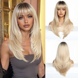 Cheveux Frange Droite Orange Or Clai