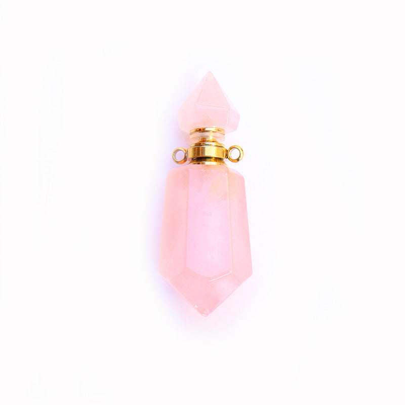 Pendentif chaîne bouteille de parfum en cristal naturel