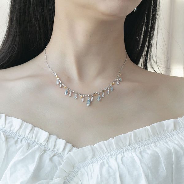 S925 Collier en argent topaze naturelle Opération réussie