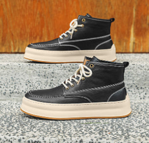 Chaussures de planche mi-hautes de style rétro de style britannique