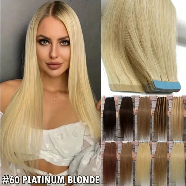 Ruban adhésif sur l’extension de cheveux Cuticule vierge Russe A