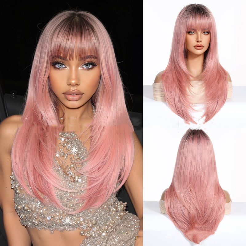 Cheveux Frange Droite Orange Or Clai