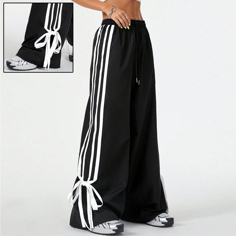 Pantalon taille haute à jambes larges Femmes Printemps Été Nouveau Style