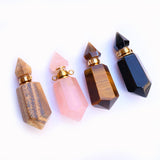 Pendentif chaîne bouteille de parfum en cristal naturel