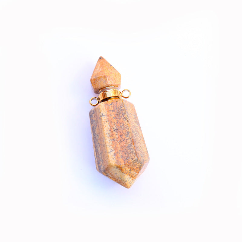 Pendentif chaîne bouteille de parfum en cristal naturel