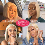 613 Blonde Bob Perruque Courte Droite Cheveux Humains Perruques Pour Femmes