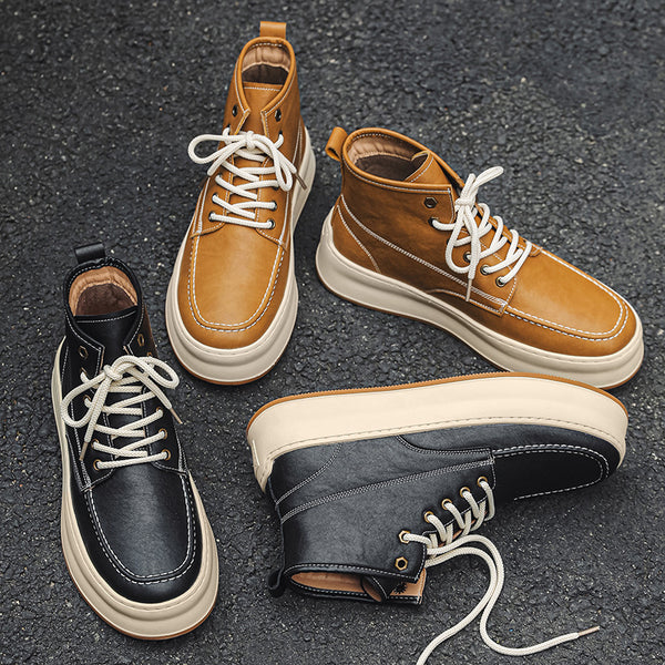 Chaussures de planche mi-hautes de style rétro de style britannique