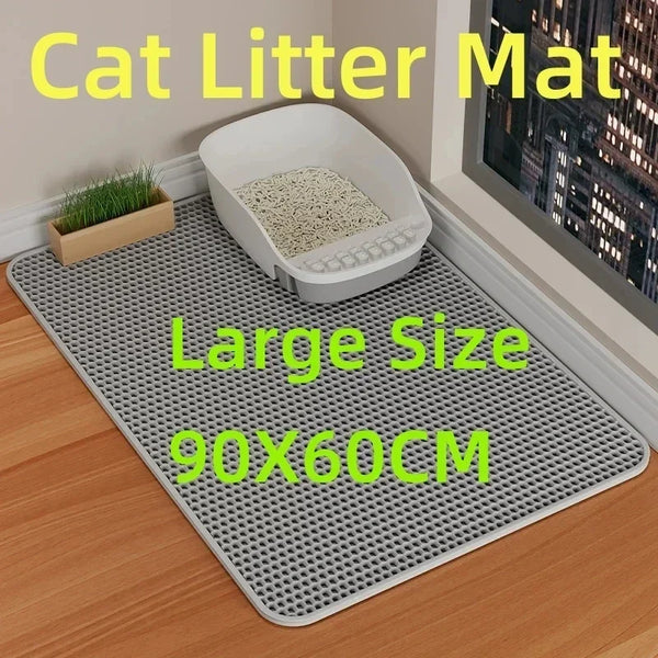 Grand tapis à litière pour chat 90x60CM,