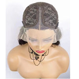Kinky Curly Short Bob Dentelle Front Perruque de cheveux humains