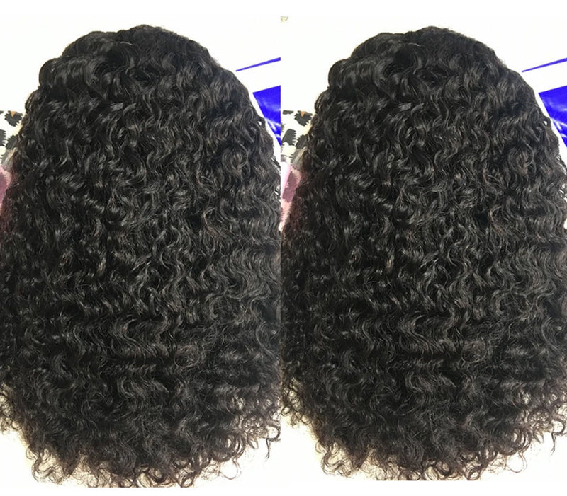 Kinky Curly Short Bob Dentelle Front Perruque de cheveux humains