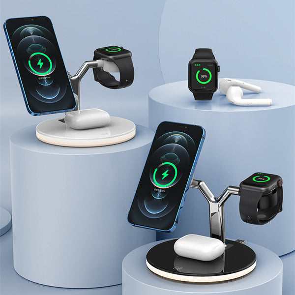 Chargeur Sans Fil Magnétique 3 en 1 - Station de Charge Rapide pour Montre, Écouteurs et Téléphone