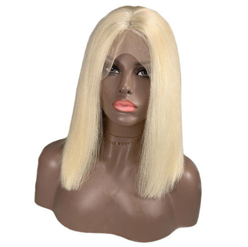 613 Blonde Bob Perruque Courte Droite Cheveux Humains Perruques Pour Femmes