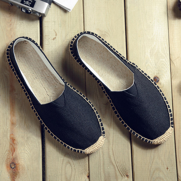 Retro Low-top Ramie Sole Chaussures en tissu paresseux respirant absorbant