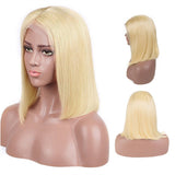 613 Blonde Bob Perruque Courte Droite Cheveux Humains Perruques Pour Femmes