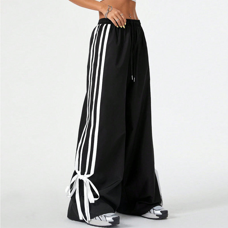 Pantalon taille haute à jambes larges Femmes Printemps Été Nouveau Style