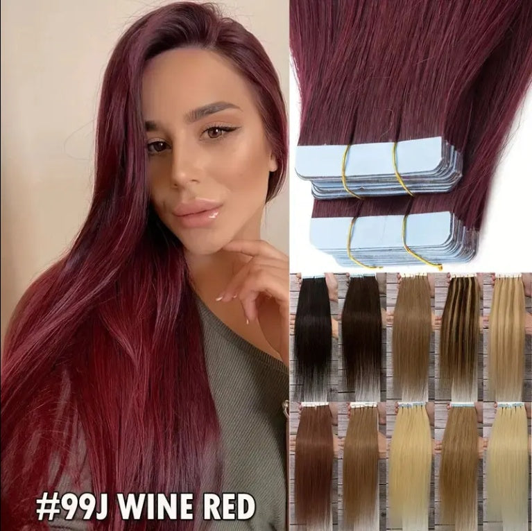 Ruban adhésif sur l’extension de cheveux Cuticule vierge Russe A